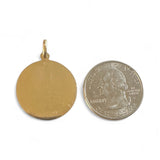 Vintage 18 Karat Yellow Gold Saint Anthony of Padua 24mm (0.94") Diameter Round Medal