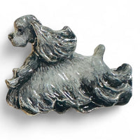 Sterling Silver Enameled Roan Cocker Spaniel Pendant