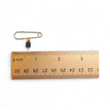14 Karat Yellow Gold Filled and Genuine 5mm Azabache Jet Safety Pin (1.25")