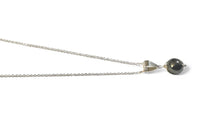 Sterling Silver Genuine 10mm Hematite "Acerina" Pendant with 18" Cable Link Chain