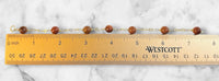 14 Karat Yellow Gold 8mm Brown Goldstone "Venturina" Heart Links 7.5" Bracelet