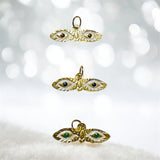 10 Karat Yellow Gold Saint Lucy "Ojos de Santa Lucia" Enameled Eyes Charm (Brown, Blue or Green Eyes)