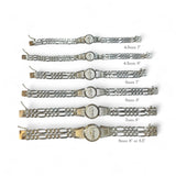 Sterling Silver Figaro Link Saint Jude "San Judas Tadeo" ID Bracelet (4 widths available)