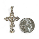Sterling Silver Embellished Filigree Crucifix Pendant