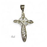 10 Karat Yellow Gold Filigree Cross Pendant (Available in Genuine Diamond, Emerald, Ruby or Sapphire)