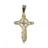 10 Karat Yellow Gold Filigree Cross Pendant (Available in Genuine Diamond, Emerald, Ruby or Sapphire)