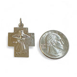 Sterling Silver Rhodium-plated Alpha Omega Cross Pendant