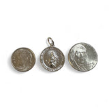 Sterling Silver Rhodium-plated Scapular Mt. Carmel & Sacred Heart 18.3mm Spanish Medal