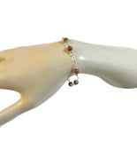 Sterling Silver 6mm Brown Goldstone "Venturina" Beads Plaque 8" Bracelet