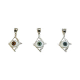 Sterling Silver Bow and Arrow "Ochosi" (Yoruba Ifa Palo Santeria) Evil Eye Pendant