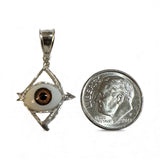 Sterling Silver Bow and Arrow "Ochosi" (Yoruba Ifa Palo Santeria) Evil Eye Pendant