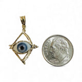 10 Karat Yellow Gold Ochosi with Blue Eye Pendant