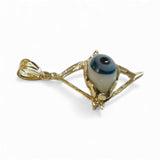 10 Karat Yellow Gold Ochosi with Blue Eye Pendant