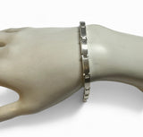 Sterling Silver Orisha Orula Yoruba Ilde Covered Santeria 4mm Brushed Links Bracelet (6", 7" or 8")