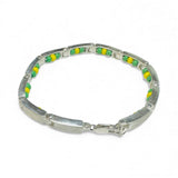 Sterling Silver Orisha Orula Yoruba Ilde Covered Santeria 4mm Brushed Links Bracelet (6", 7" or 8")