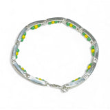 Sterling Silver Orisha Orula Yoruba Ilde Covered Santeria 4mm Brushed Links Bracelet (6", 7" or 8")