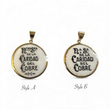 Vintage NOS 10K Yellow Gold Enameled Our Lady of Charity "Caridad del Cobre" 23.7mm Round Medal