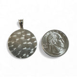 Sterling Silver Our Lady of Charity "Caridad del Cobre" 25mm (1") Hand Engraved Medal Pendant