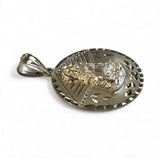 Sterling Silver Our Lady of Charity "Caridad del Cobre" 25mm (1") Hand Engraved Medal Pendant