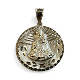 Sterling Silver Our Lady of Charity "Caridad del Cobre" 25mm (1") Hand Engraved Medal Pendant