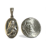 Sterling Silver Saint Therese of Lisieux "Little Flower" Oval Medal