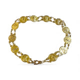 Vintage 1960's 14 Karat Yellow Gold 8mm Traditional Catholic Saints "Pulso de Medallitas" 7.25 inch Bracelet