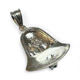 Sterling Silver Bell Charm with Movable Clapper with Stone