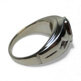 Sterling Silver Genuine Oval 10mm x 8mm Amethyst & Diamond Man's Ring