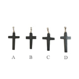 Sterling Silver Genuine Azabache Jet Cross Pendant