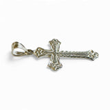 Sterling Silver Fancy 1.58" Cross Pendant