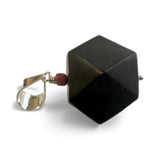 Sterling Silver Genuine 15mm Azabache Jet Pendant