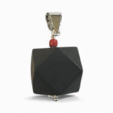 Sterling Silver Genuine 15mm Azabache Jet Pendant