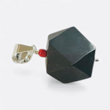 Sterling Silver Genuine 15mm Azabache Jet Pendant