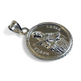 Sterling Silver Santa Lucia "Saint Lucy" 19mm (0.75") Diameter Round Medal
