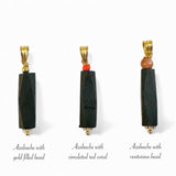 Yellow Gold Filled Genuine 20 x 6mm Fancy Azabache Pendant (Available in 3 styles)