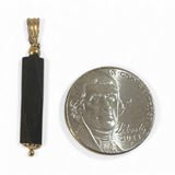 Yellow Gold Filled Genuine 20 x 6mm Fancy Azabache Pendant (Available in 3 styles)