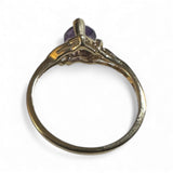 10 Karat Yellow Gold Genuine Heart-cut Blue Topaz, Amethyst or Citrine with Diamond Ladies Ring