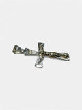 Sterling Silver & 14 Karat Yellow Gold 2" INRI Crucifix Pendant
