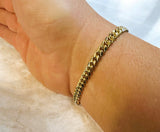 14 Karat Yellow Gold Plated Sterling Silver 5mm Miami Cuban Link 8.5" Bracelet