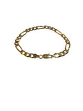 1990's New Old Stock 14 Karat Yellow Gold Plated Sterling Silver 6mm Italian Figaro 8" Bracelet or 24" Necklace