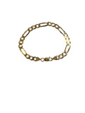 1990's New Old Stock 14 Karat Yellow Gold Plated Sterling Silver 6mm Italian Figaro 8" Bracelet or 24" Necklace