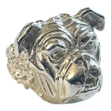 Vintage Heavy Sterling Silver Bulldog Ring (23.40 grams)