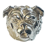 Vintage Heavy Sterling Silver Bulldog Ring (23.40 grams)