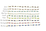 14 Karat Yellow Gold Filled 4mm Birthstone Austrian Crystals and Filigree Plaque 6" (Girls) or 7" (Ladies) Bracelet