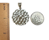 Sterling Silver Our Lady of Charity "Caridad del Cobre" 31mm (1.21") Scalloped Medal