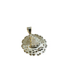 Sterling Silver Our Lady of Charity "Caridad del Cobre" 31mm (1.21") Scalloped Medal