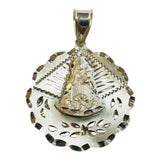 Sterling Silver Our Lady of Charity "Caridad del Cobre" 31mm (1.21") Scalloped Medal