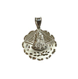 Sterling Silver Our Lady of Charity "Caridad del Cobre" 31mm (1.21") Scalloped Medal
