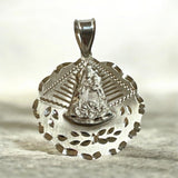 Sterling Silver Our Lady of Charity "Caridad del Cobre" 31mm (1.21") Scalloped Medal