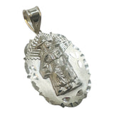 Sterling Silver Holy Infant of Atocha (Santo Niño de Atocha) 29 x 23mm Oval Scalloped Medal